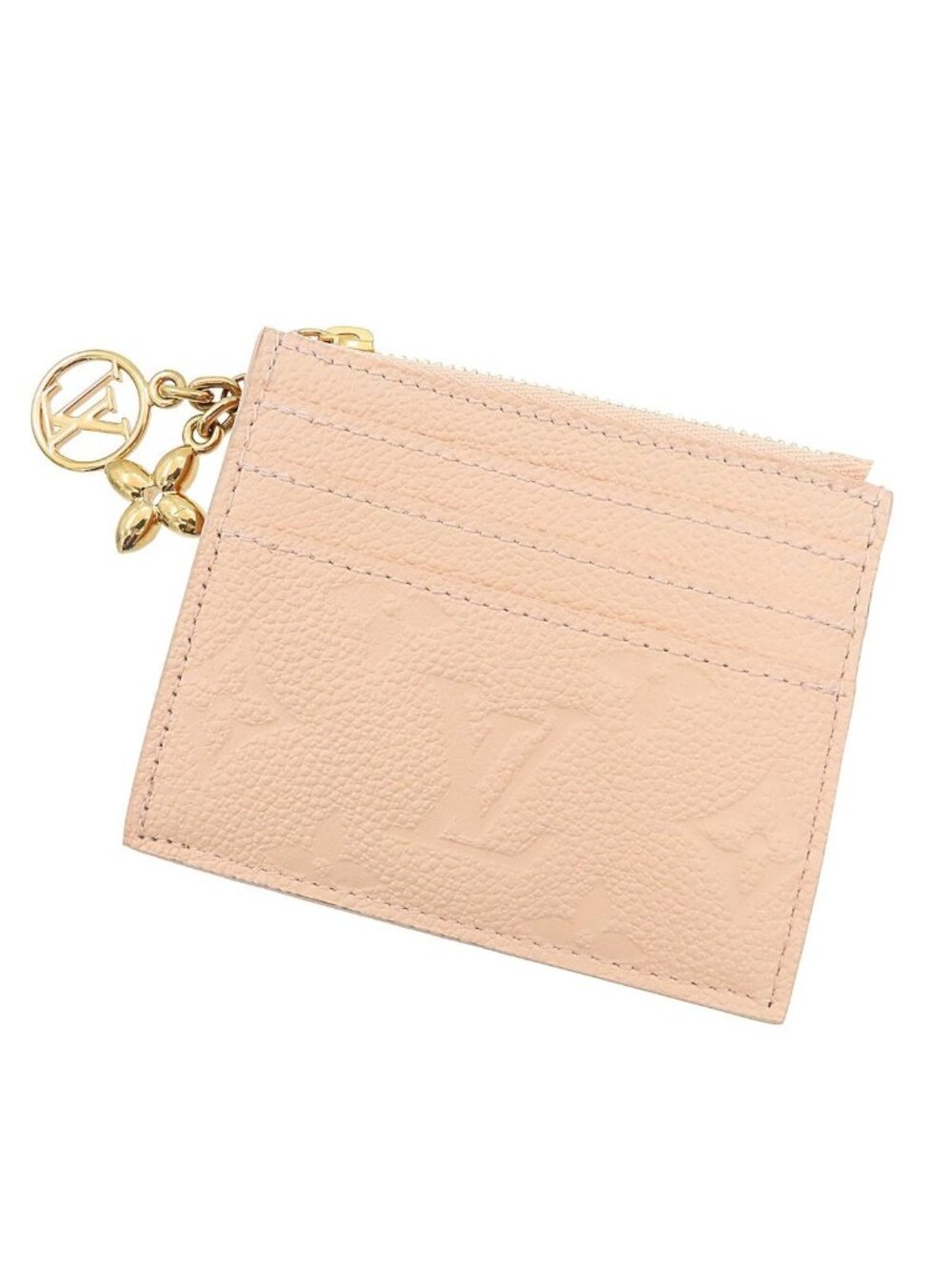 Louis Vuitton Card Case Flora Monogram Flower Charm Coin Purse Shamalow Pink